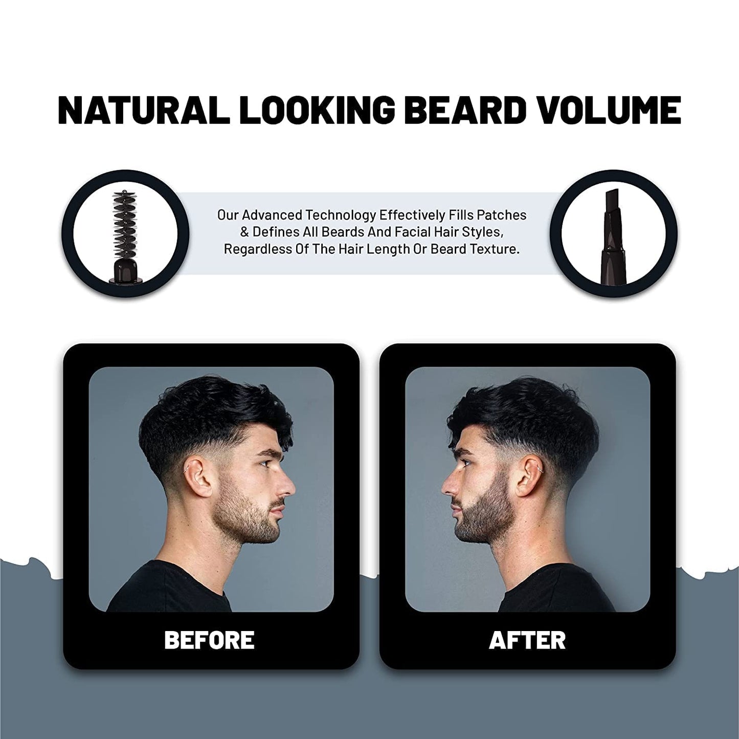 VOID Homme Beard Lining Kit (Light Brown) - Beard Filler Pencil, Beard Shaping Comb and Beard Aligning Razors- Beard Filler Kit for Waterproof Natural Look