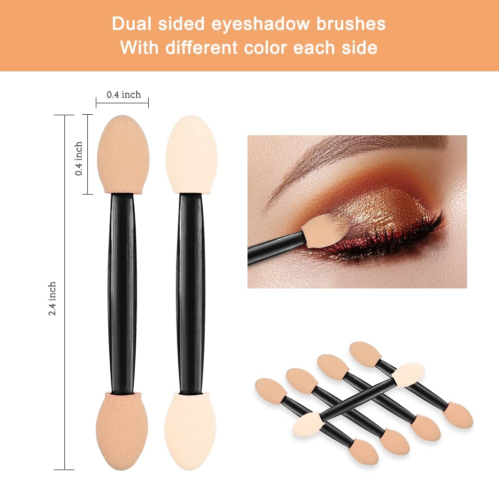 Eyeshadow Applicators,MORGLES Eyeshadow Brush Sponge Applicator 50pcs Disposable Eyeshadow Brush Eyeshadow Sponge Brush Eye Makeup Applicators(Black)