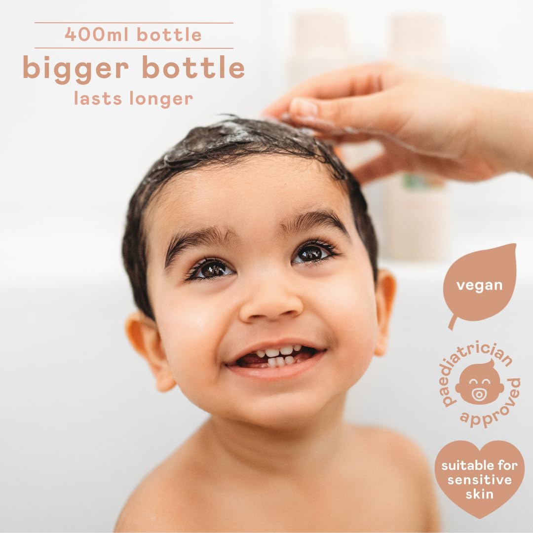 Nala's Baby Body Wash & Shampoo | Award-winning | 99% Natural | Dermatologically-tested and Paediatrician-approved | Tear-Free | Vanilla scent | Oats, chamomile & hibiscus | Vegan | 400ml | Nalas Baby