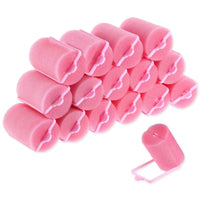 AKSIQIOL 16 Pcs Foam Sponge Hair Rollers, Large Pink Soft Curlers for Women & Girls, Flexible Sleeping Curlers, DIY Hair Styling Tools, 30mm Size