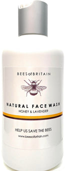 BEES of BRITAIN - 99% Natural - Face Wash - Honey, Lavender No Sulfates/Parabens. pH 5.5, Sensitive Skin. We Donate 5% of our Profit to Save Bees + Pollinators. 250ml