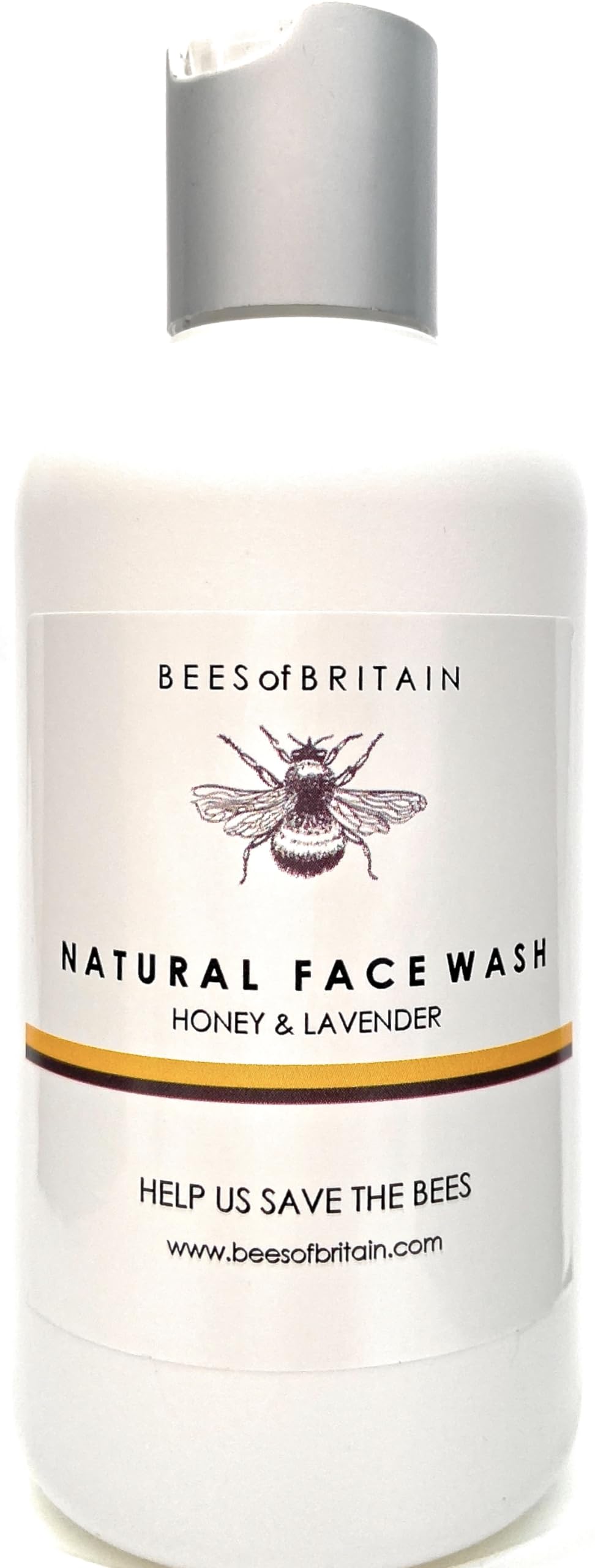 BEES of BRITAIN - 99% Natural - Face Wash - Honey, Lavender No Sulfates/Parabens. pH 5.5, Sensitive Skin. We Donate 5% of our Profit to Save Bees + Pollinators. 250ml