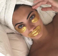 Miss Pouty Gold Lip Mask x5 – Collagen, Hyaluronic Acid, Plumping, Hydrating, Anti-Ageing, Moisturising, Soothing, Fuller Lips, Dry Lip Repair, Anti-Wrinkle, Crystal Gel Lip Treatment