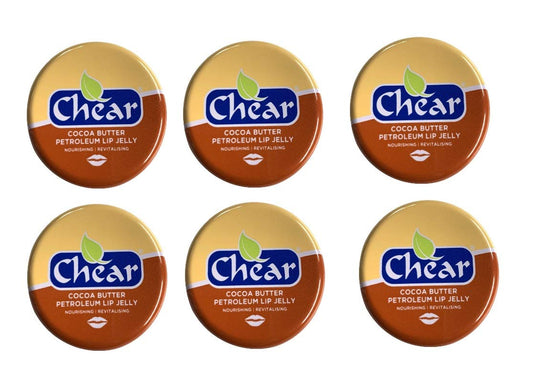 Chear Cocoa Butter Petroleum Lip Jelly 20g (6 Pack) - Pocket Size - Multi Purpose
