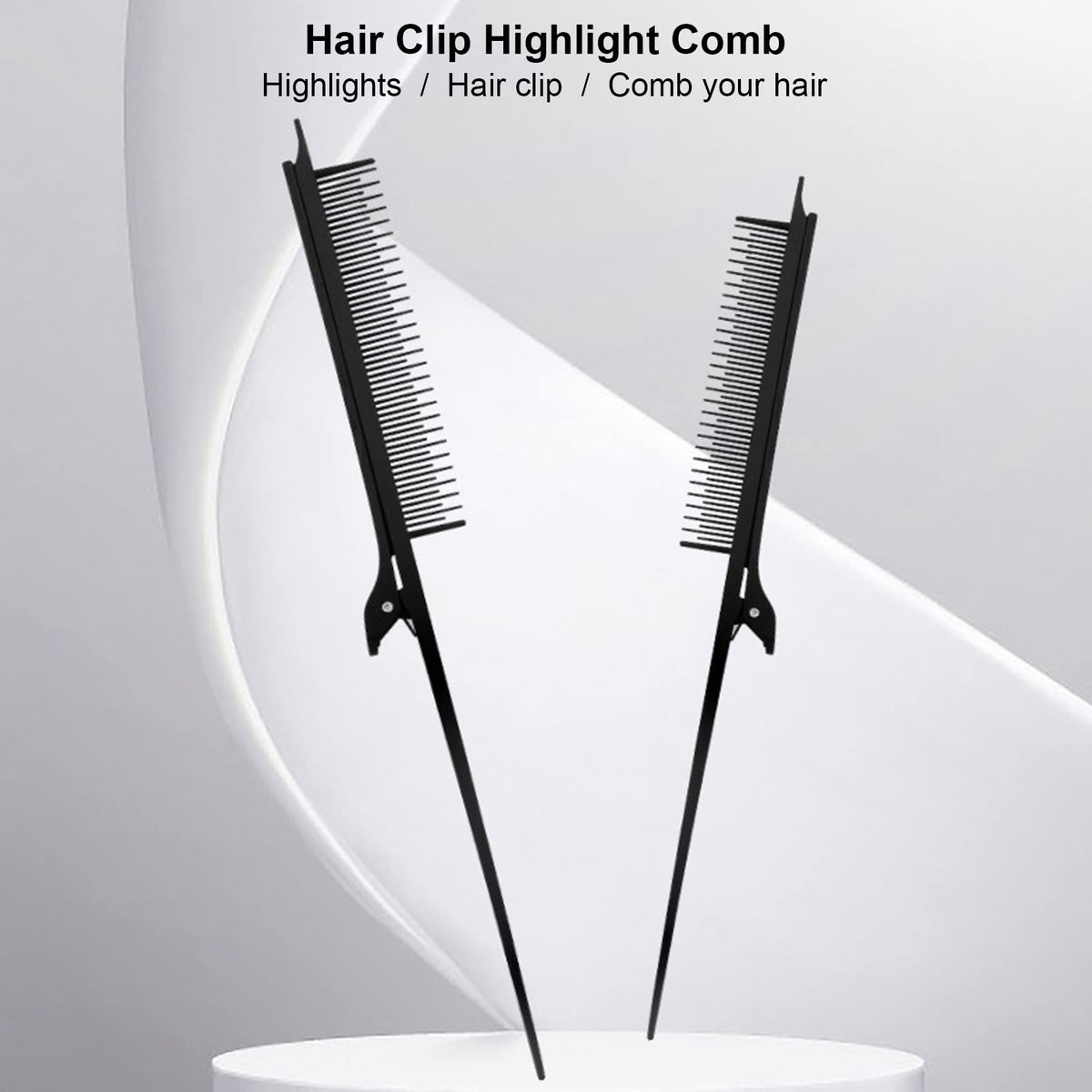 Brrnoo Hair Brush and Comb,Rat Tail Comb Salon Hairdressing Comb Hair Thinning Comb Hair Cutter Comb Rat Tail Teasing Clip Comb Professional Black Hair Salon Plastic Highlighting Comb