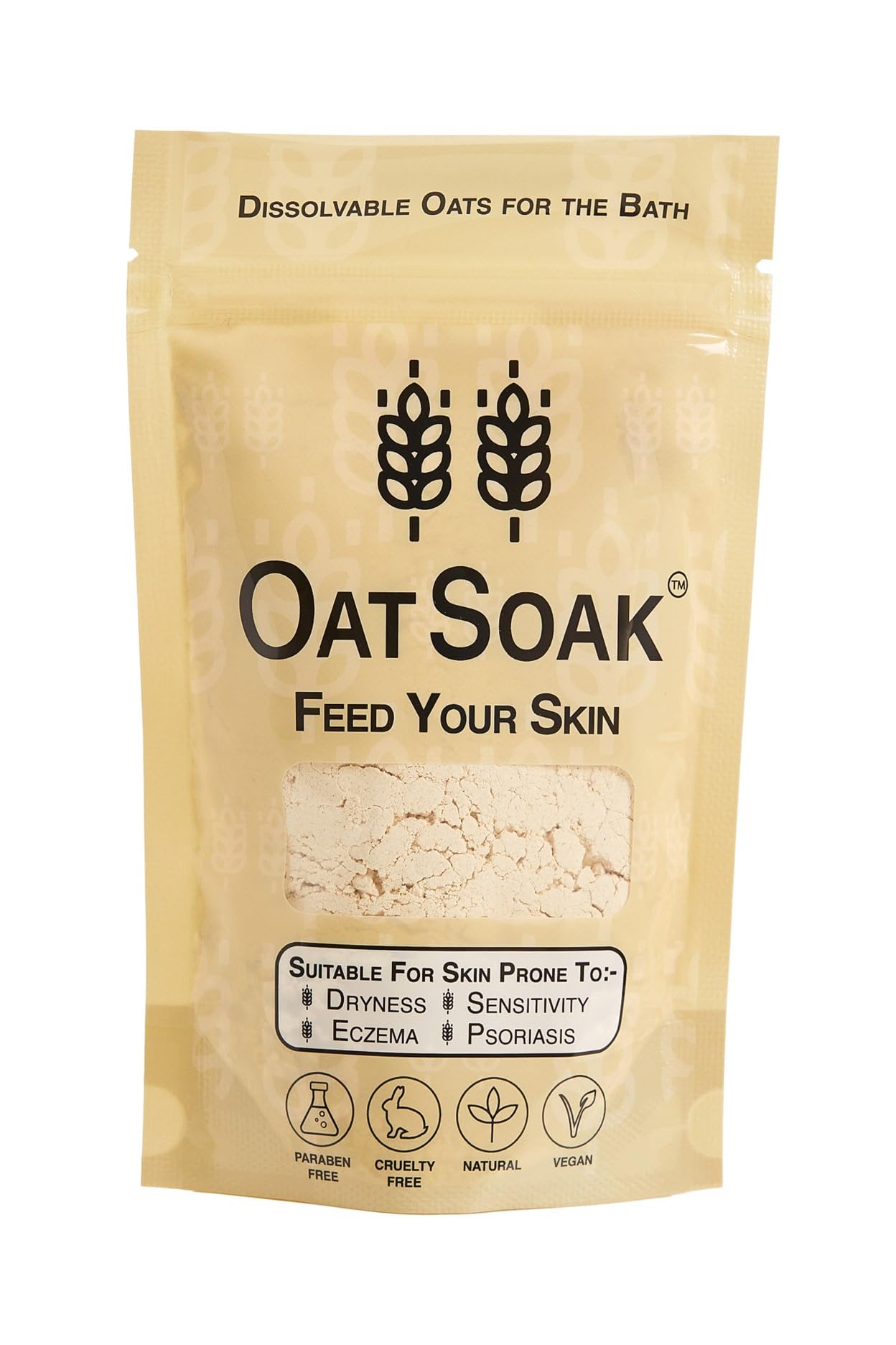 Bare Boutique OatSoak Itch Relief Colloidal Oats - Dissolvable Oats for The Bath. Soothing Bath Powder for Chicken Pox Relief, Eczema, Psoriasis, Itchy, Irritated Dry Skin, Sunburn. No additives.