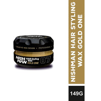 Nish Man Hair Styling Gel, Hair Wax for Men, 07 Gold One, 150 ml | Shine Look | Edge Control | Ultra High Strong Hold | Hair Clay Aqua Wax | Wax Stick Hair | Men's Hair Gel (07 Gold One)