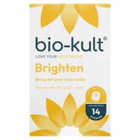 Bio-Kult Brighten – to Bring Out Your Inner Smile, with 14 Strains of Live Bacteria, Vitamins B6, B12, & D, Zinc & Magnesium - 60 Capsules