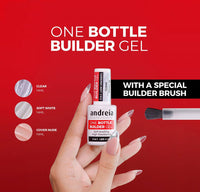 Andreia Professional Gel Builder Nail Construction - Triphasic 3 in 1 Low Viscosity - LED & UV Builder Gel in a Bottle - Nail Extension - Self Levelling High Resistance - Colour Cover Nude 14 ml