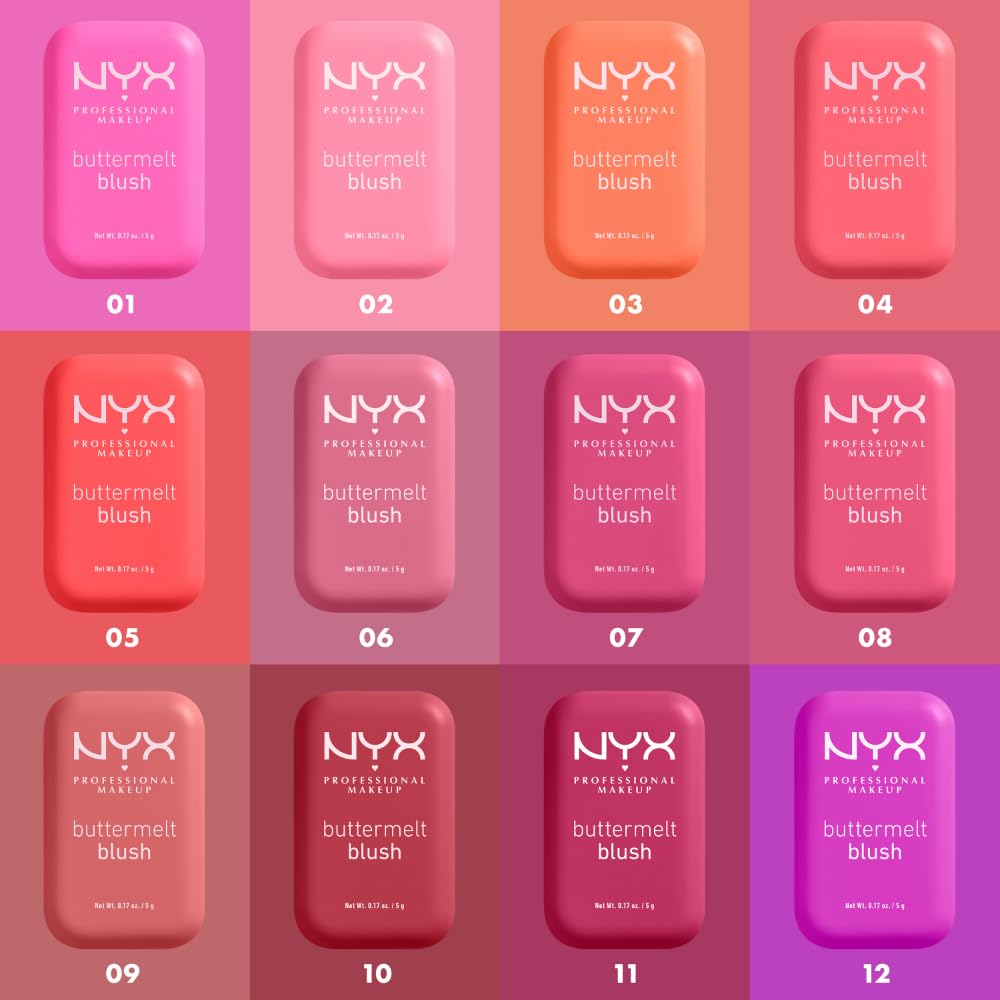 NYX PROFESSIONAL MAKEUP NYX Professional Makeup Buttermelt Powder Blush, Up To 12H Wear, Seamless Blending, Fade and Transfer Resistant, With Shea and Mango Butter, Vegan Formula, Shade: Sooner The Butta