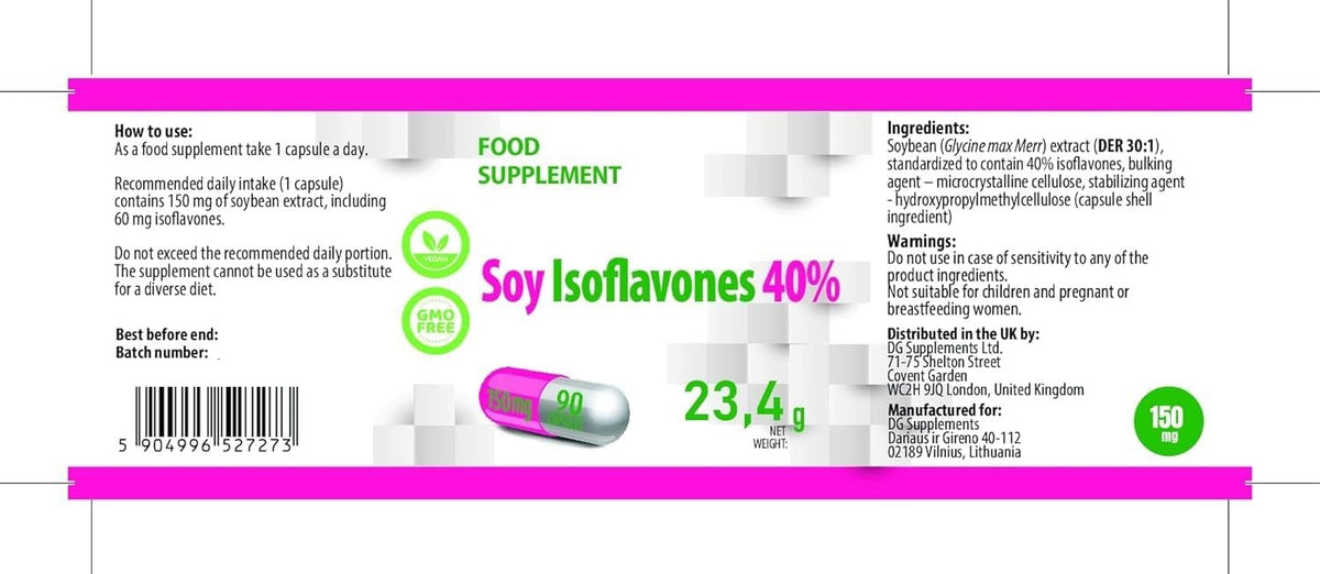 Hepatica SOYA Isoflavones 60mg | Standardised to 40% Isoflavones | 90 Vegan Capsules | 3-Month Supply | 3rd Party Lab Tested