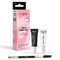 MYLEE Mylee Express Lash & Brow Kit – 2 in 1 No Mix Formula, Tint + Developer Gel + Double Sided Brush, Professional Eyelash & Eyebrow Dye Tinting, Long Lasting, Semi-Permanent, Fast & Easy (Black)