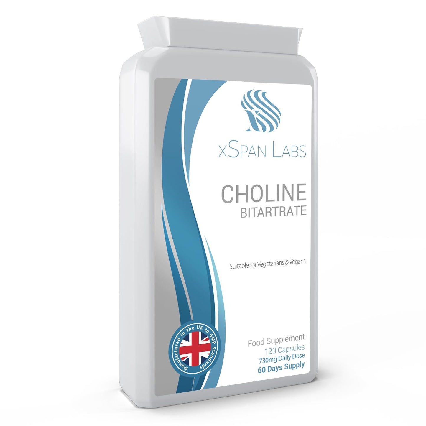 Xspan Labs xSpan Labs Choline Bitartrate 730mg Daily Dosage, 120 Vegan Choline