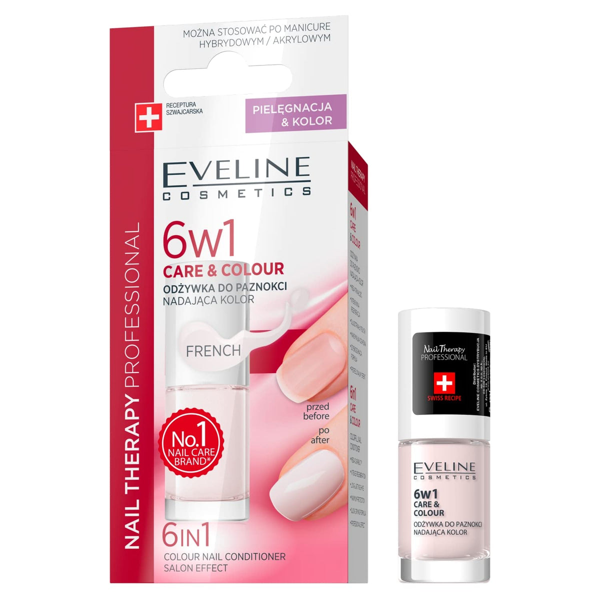 EVELINE COSMETICS Eveline Cosmetics Nail Therapy Professional Concentrated Nail Conditioner with Color - French, 5 ML | Enriched with Colour&Double Strong™ Complex