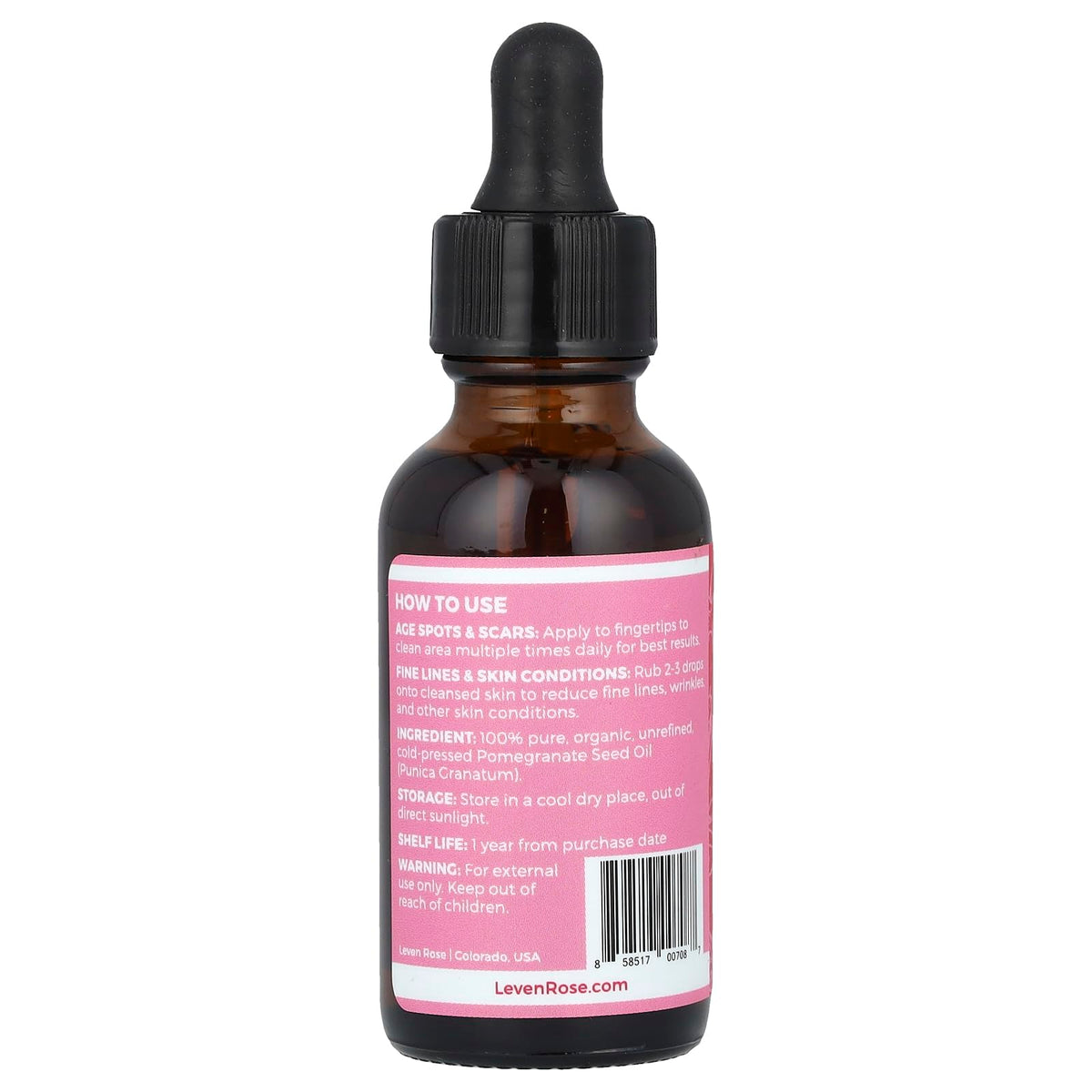 Leven Rose 100% Pure and Organic Pomegranate Samenã ¶ L, 1 fl oz (30 ml) – Life Rose