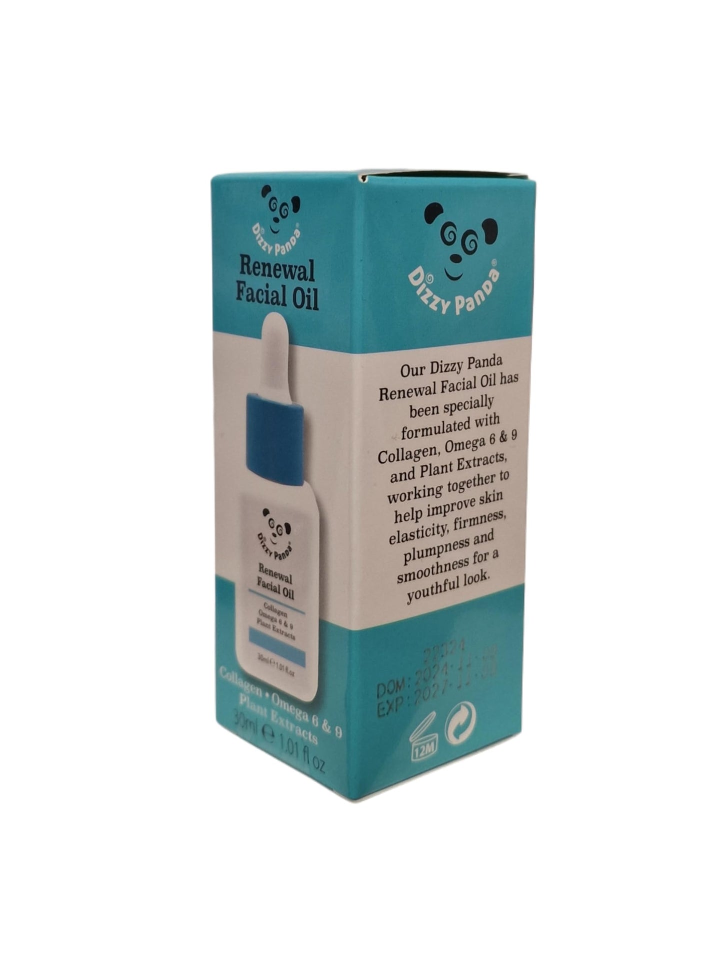 Dizzy Panda Renewal Facial Oil with Collagen, Omega 6 & 9, and Plant Extracts – Hydrating & Firming Formula – 30ml