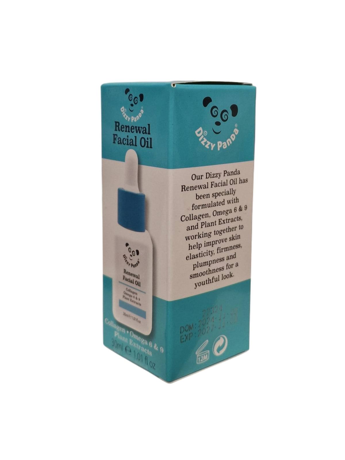 Dizzy Panda Renewal Facial Oil with Collagen, Omega 6 & 9, and Plant Extracts – Hydrating & Firming Formula – 30ml