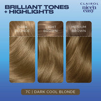 Clairol Nice'n Easy Crème, Natural Looking Oil Infused Permanent Hair Dye, 7C Dark Cool Blonde