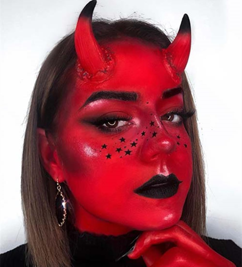 Go Ho Water Based Red Face Paint Stick Washable (1.06 Oz),Non-toxic Cream Body Paint,Full-coverage Face Body Paint Makeup Stick for Adults Theater Halloween SFX Cosplay