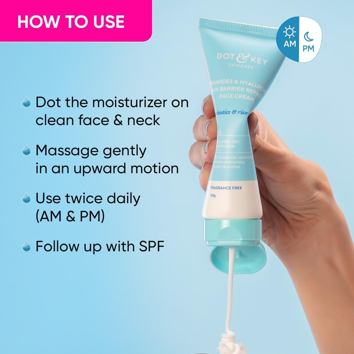 Dot & Key DOT & KEY Barrier Repair + Hydrating Gentle Face Wash With Probiotic Ceremide Face Wash Face Wash For Dry Skin,Normal Skin&Sensitive Skin Gently Cleanses Skin From Dirt & Oil For Unisex 100g