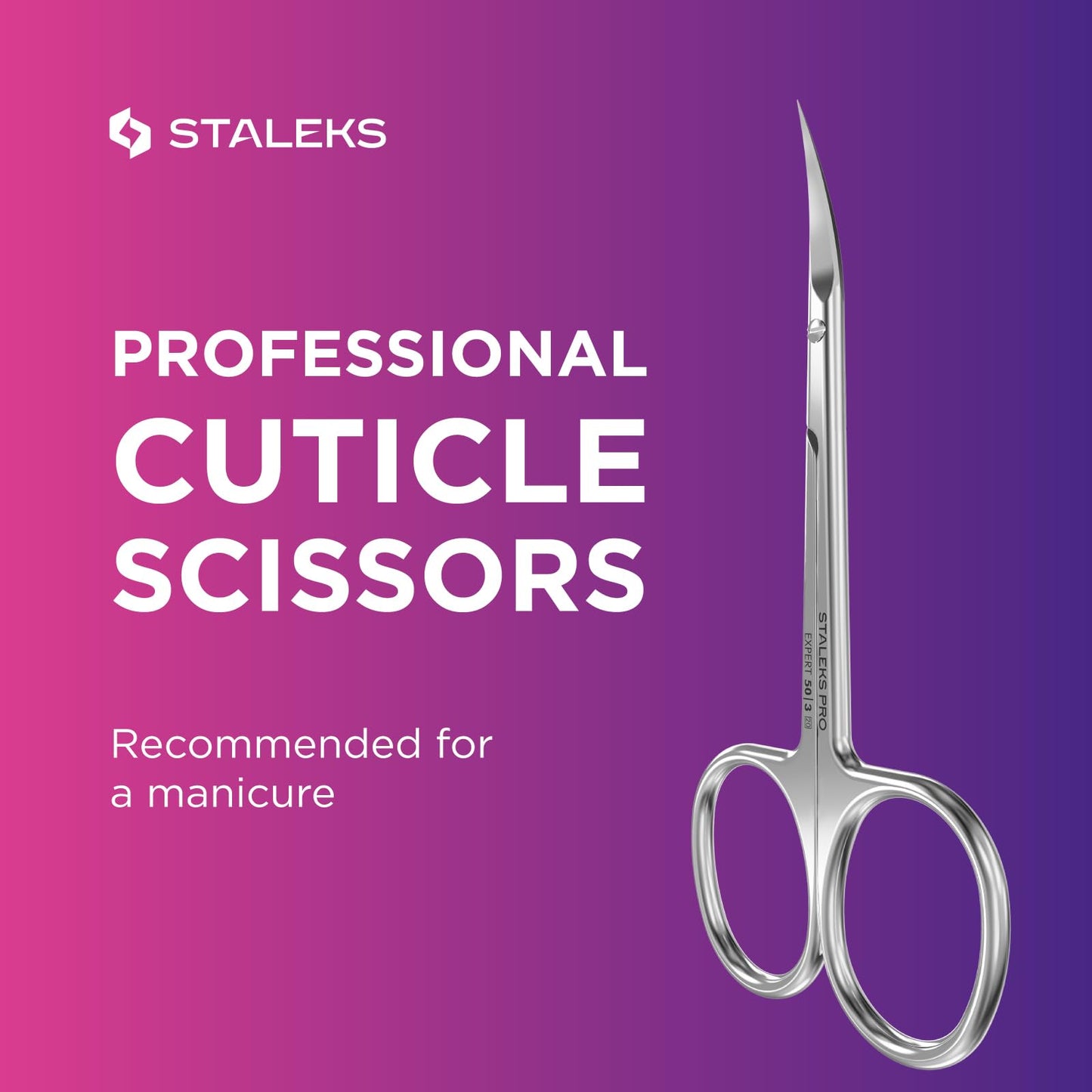 Staleks STALEKS PRO Expert 50 Type 3 Professional Cuticle Scissors - Pack of 1 - Model SE-50/3