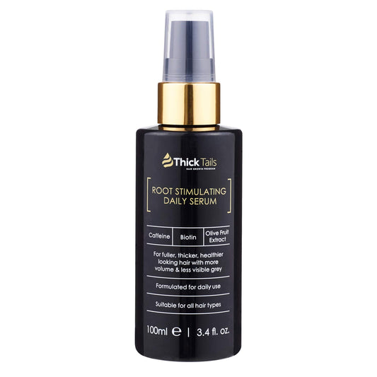 ThickTails Hair Growth Serum For Women 3.4fl.oz - for Thinning Hair Breakage Due to Menopause Stress Postpartum Recovery. Anti Loss Thickening Regrowth Treatment. Best DHT Blocker. Biotin Caffeine