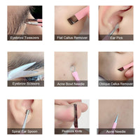 Keiby Citom Manicure Set 18pcs Nail Clipper Kit Professional Grooming Kit, White Pink