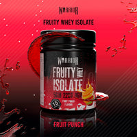 Warrior, Fruity Clear Whey Isolate – Rapid Digesting Protein Powder – Refreshingly Fruit Flavoured Shakes – Post Workout, Low Sugar, 15 Servings (Fruit Punch, 375g)