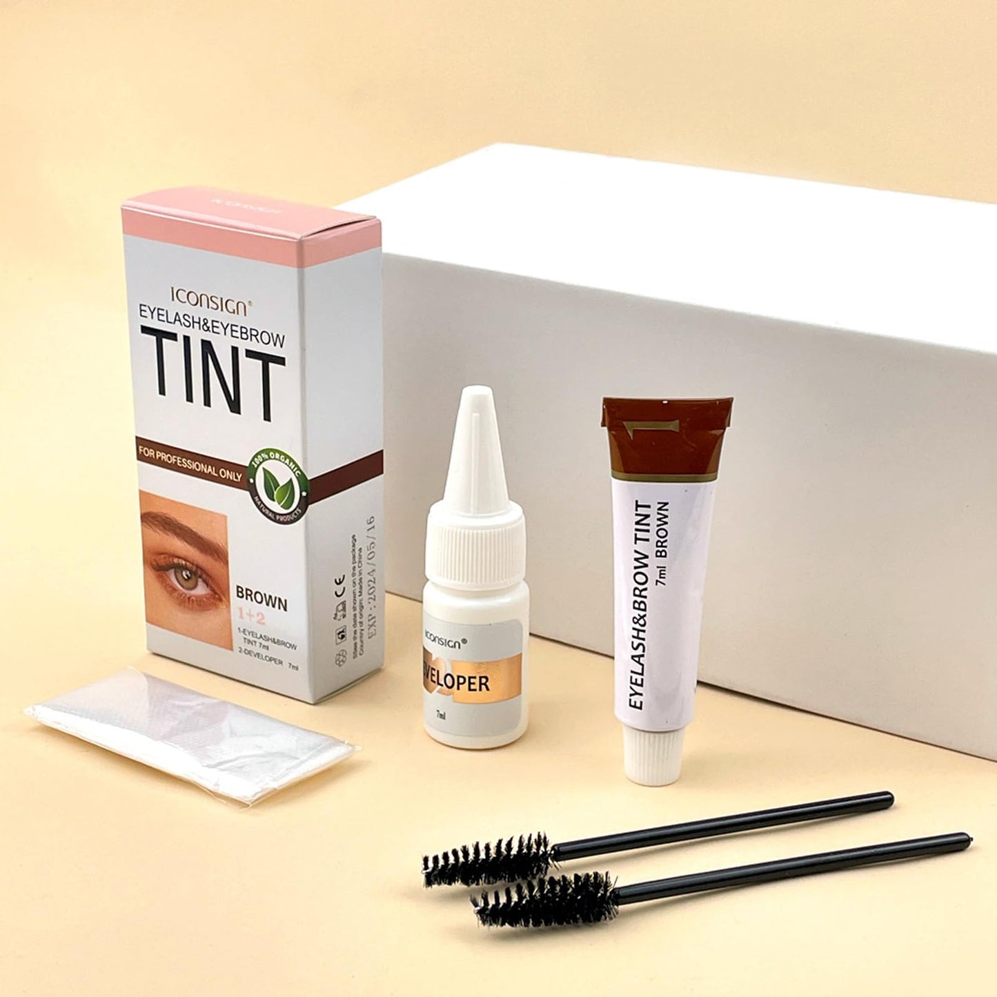 DMQ 2-In-1 Tint Kit,Black Eyebrow,Eye Lash Tint Kit,Eyelash Dye Kit Black Natural Eyebrow And Eyelash Tint,Eye Brow Dye,Black Lash Tint,Instant Color-Last 8 Week&Full Brows