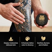 Premium Tattoo® Balm 50g – Tattoo Aftercare Balm for New & Old Tattoos – Soothing Tattoo Moisturiser with Shea Butter, Jojoba, Coconut & Vitamin B5- Vegan Tattoo Butter for Bright, Healthy-Looking Ink