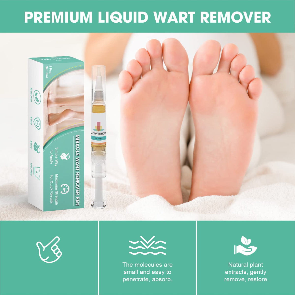 KATIX Wart Remover Fast-Acting and Effect - 2 Pen per Box Suitable for All Skin Types - 2-in-1 Wart & Verruca Treatment, Foot & Hand Wart Strong Remover - Natural & Safe Remover