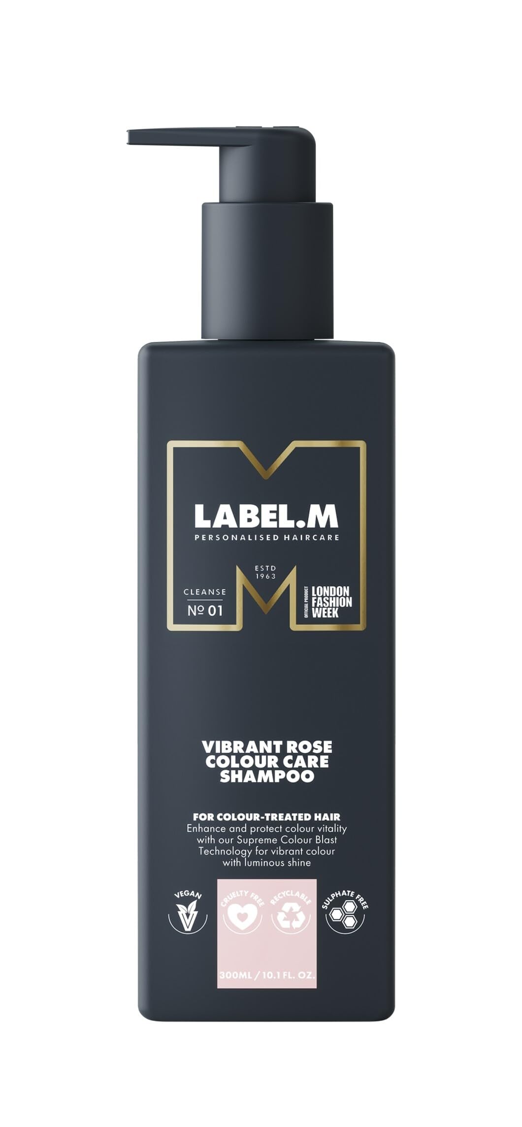 label.m LABEL.M Vibrant Rose Colour Care Shampoo 300ml – With Recyclable Pump