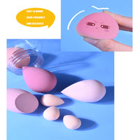VAVOLO 7 PCs Pink Series Multi-color Makeup Sponge Set, Foundation Blending Beauty Blender, Flawless for Liquid Creams and Powders (A-Pink)