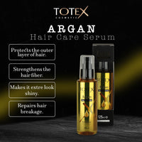 Totex Hair Argan Serum Oil 3x125ml | Hair Repair & Growth Treatment | Anti Frizz & Split Ends Control | Heat Protectant Smoothing Oil | Deep Hydration & Shine for Dry Damaged Hair