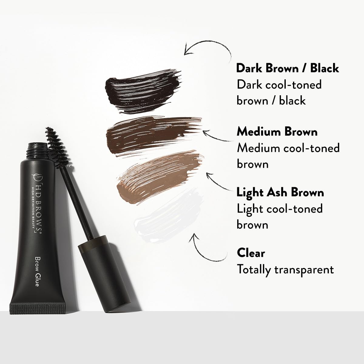 HD Brows HD BROWS Brow Glue Brow Setting Gels Extreme Hold Gel, Dark Brown/Black