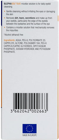 2 x Blephasol Duo 100 ml Micellar Eyelid Cleansing Lotion with 100 Lint-Free Pads | Effective and Gentle Cleansing for Make-Up Removal, Inflamed and Sensitive Eyelids | Soap & Alcohol-Free