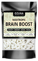 OZUNA NUTRITION Nootropic Brain Boost Supplement | Supports Cognitive Function, Energy Levels, Focus & Memory Function | Clear Brain Fog | with Ashwagandha & Chamomile | 60 Capsules