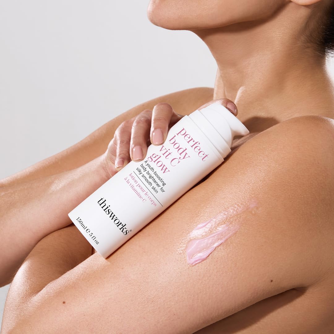 This Works Perfect Body Vit C Glow, 150ml - Antioxidant Enriched Body Lotion with Vitamin C and Hyaluronic Acid - Smoothing and Brightening Serum for Youthful Looking Skin
