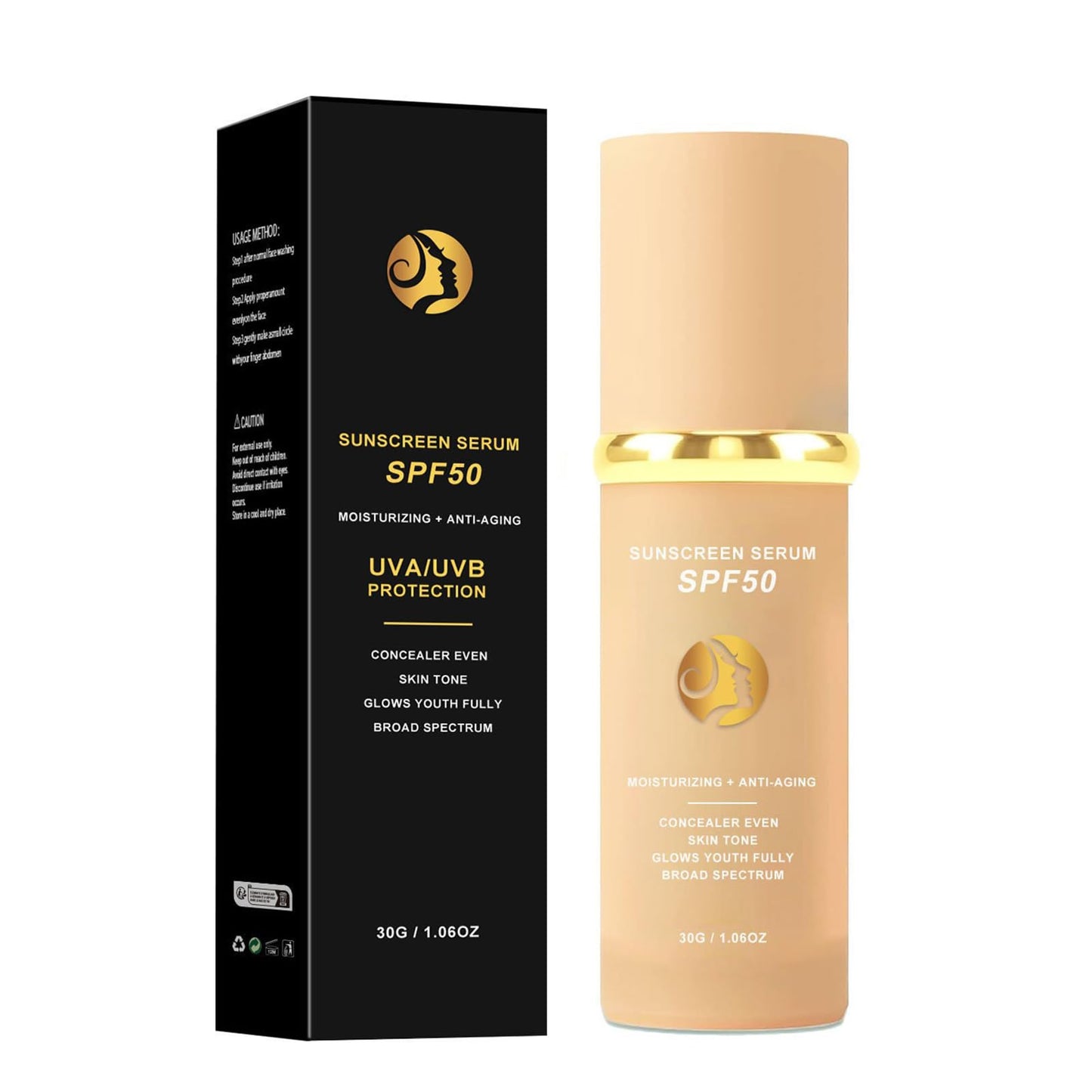 EONFAVE 4 in 1 Foundation Liquid - Concealer and Moisturizer - Sunscreen Serum SPF50 - Color Changing Foundation Light Spectrum - UVA/UVB Protection, Hydrating & LongLasting