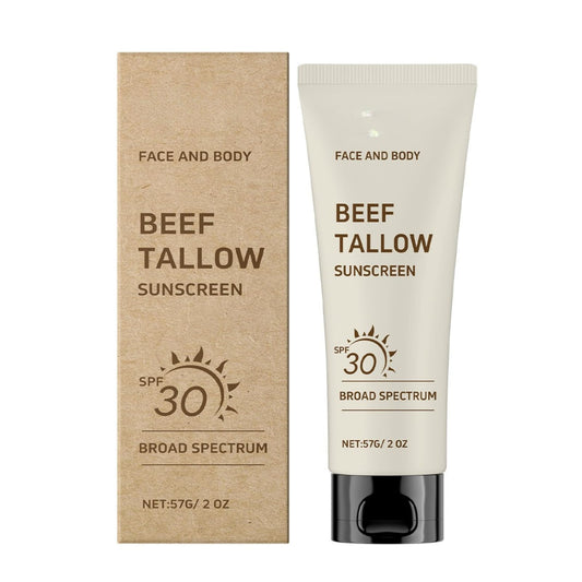 ISBEAUSOLS Beef Tallow Sunscreen SPF 30, Suncream for Face and Body