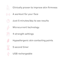 Magnitone MAGNITONE Lift Off Microcurrent Facial Toning Device, Pink, USB Rechargeable, with Prepare + Glide Superconductive Gel 60ml At Home face Lift (Grey)