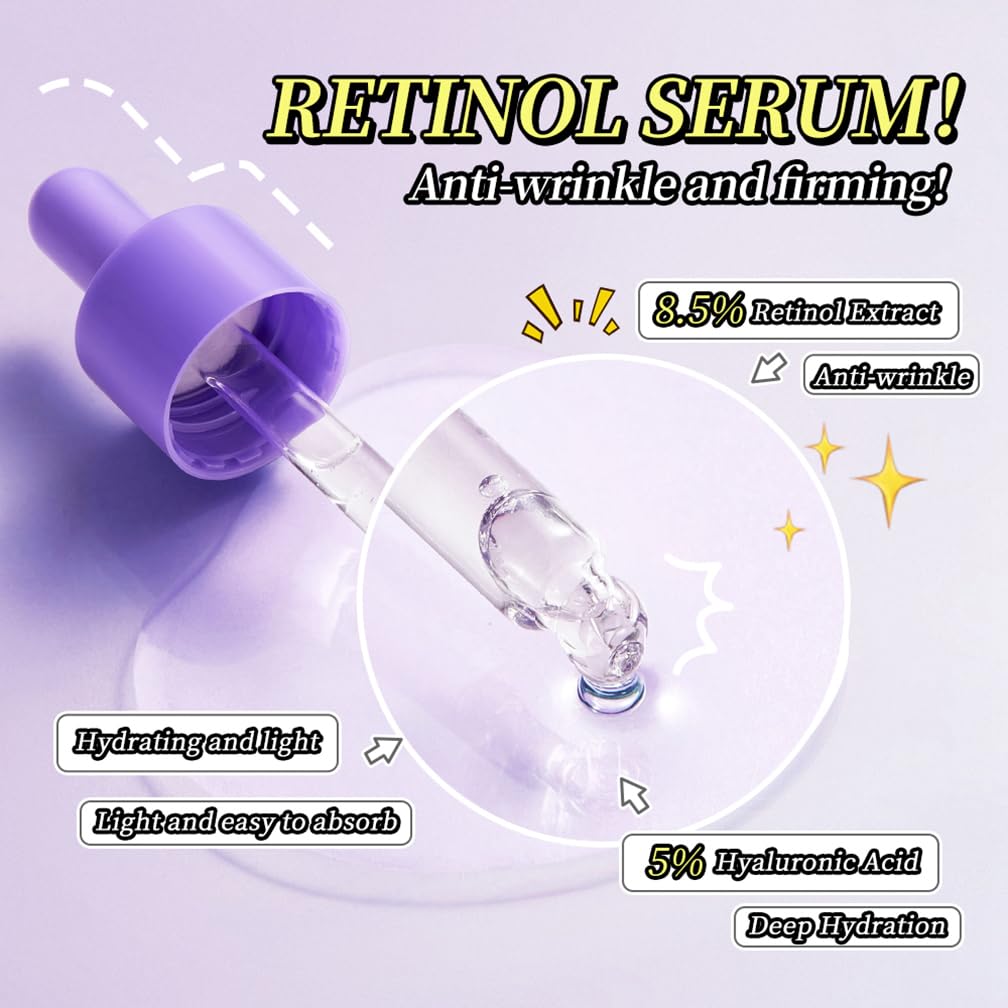 YUYUE-YY Retinol Serum, Anti Aging Retinol Serum for Face & Neck, Cream Serum for Smoothing Fine Lines and Skin Brightening, Anti Wrinkle Serum for Skin Repair, Acne, Scar, Dark Spot, Fine Line and Wrinkles