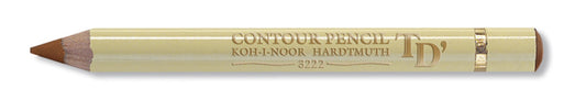 Koh-I-Noor KOH-I-NOOR 3222 Contour Cream Coloured Round Drawing Pencil - Brown (Box of 12)
