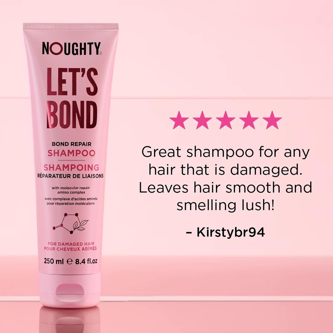 Noughty Let's Bond Repair Shampoo for Hair Repair, Restorative for Chemically Treated, Coloured and Damaged Hair, Reduce Breakage with Strength-Building for Healthier Hair, 250ml