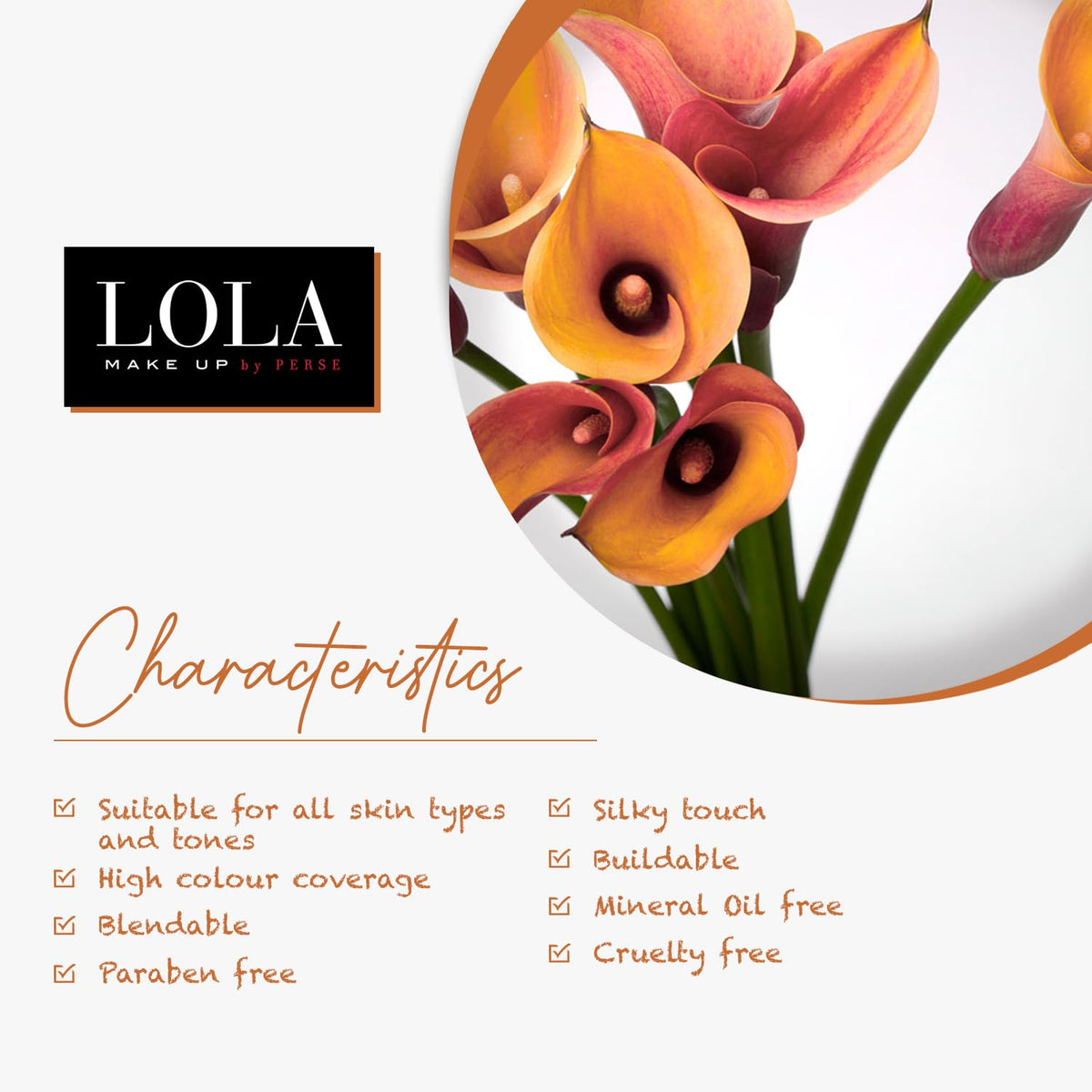 Lola Make Up by Perse Mono Eyeshadow with Natural Ingredients and High Coverage Satin Eye Shadow for Women, Vegan and Cruelty-Free Eye Makeup Cosmetic Palette for All Skin Types, Peach Satin (045)