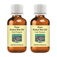 DEVPRAYAG Devprayag Pure Kukui Nut Oil (Aleurites moluccanus) Natural Therapeutic Grade Cold Pressed (Pack of Two) 100ml x 2 (6.76 oz)