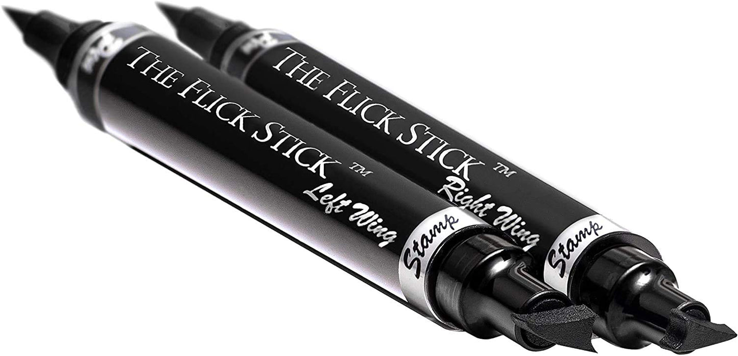 Eyeliner Stamp – Wingliner by Lovoir Black, waterproof, smudgeproof, winged long lasting liquid eye liner pen, Vamp style wing, 2 Pens In A Pack (8mm Mini, Midnight Black)