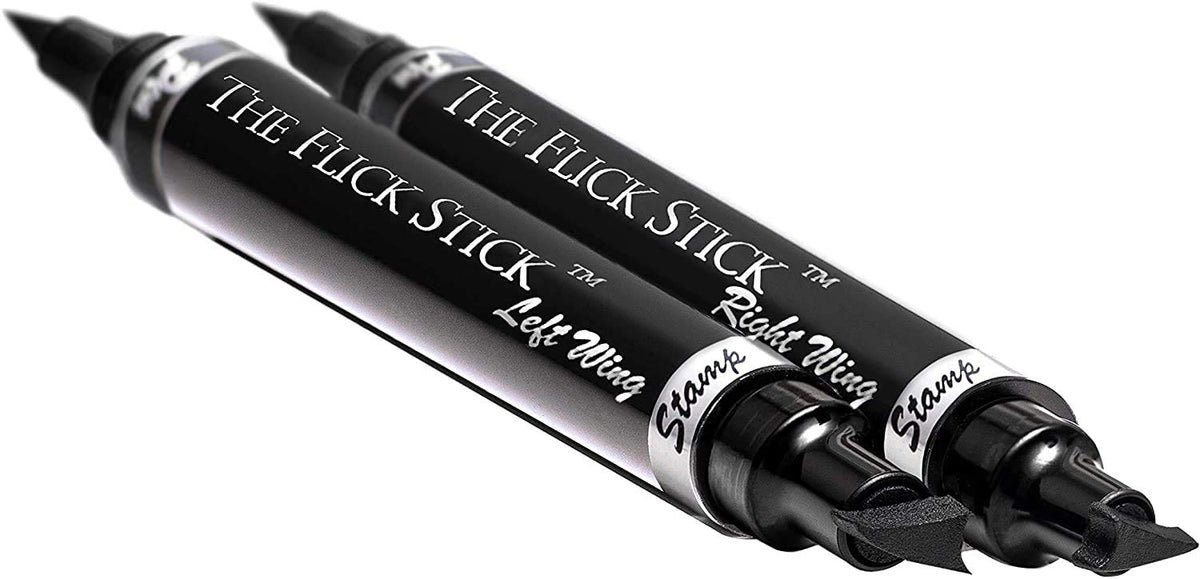 Eyeliner Stamp – Wingliner by Lovoir Black, waterproof, smudgeproof, winged long lasting liquid eye liner pen, Vamp style wing, 2 Pens In A Pack (8mm Mini, Midnight Black)
