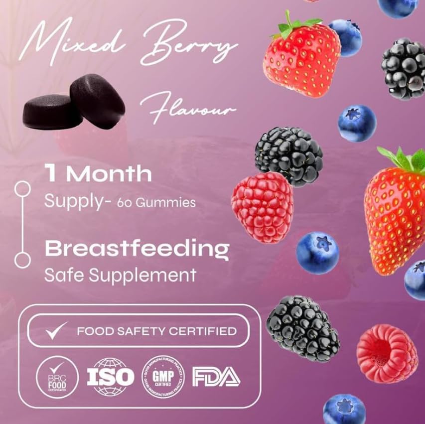 Known Postpartum Support Gummies – 1 Month Supply – Mixed Berry Flavour