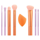 REAL TECHNIQUES Real Techniques Level Up Brush And Sponge Kit, Makeup Brushes For Eyeshadow, Foundation, Blush, & Bronzer, Makeup Blending Sponge, Professional Quality Makeup Tools, Synthetic Bristles, 8 Piece Set
